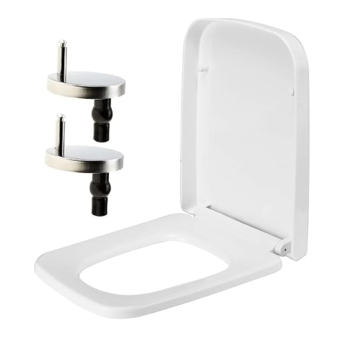 Square Toilet Seat Soft Close Quick Release Standard Size Loo Seat Premium UF Material Easy Cleaning Easy Installation with Top Fixing & Adjustable Hinges Heavy Duty UF