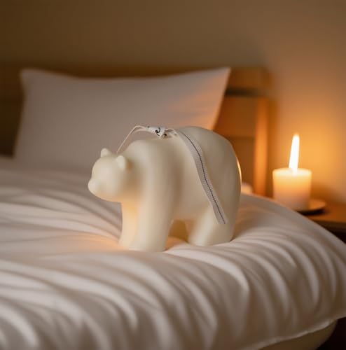 Bougie parfumée ours polaire pour centre de table de mariage élégant