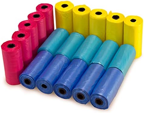 Arquivet, Bolsas colores variados de recambio para excrementos de perro (20 rollos x 15 bolsas), Bolsitas de caca para perros, Accesorios de paseo para mascotas, 300 bolsas de basura Arquivet, Bolsas colores variados de recambio para excrementos de perro (20 rollos x 15 bolsas), Bolsitas de caca para perros, Accesorios de paseo para mascotas, 300 bolsas de basura