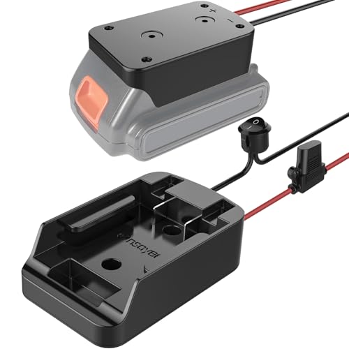 Ensayeer Power Wheel Adapter with Fuse&Switch, Secure Battery Adapter for 20V MAX Lithium Battery,with 12 Gauge Wire, Good Power Convertor for DIY Ride On Truck, Robotics, RC Toys and Work Lights