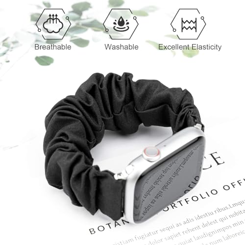 Image of Greatfine Scrunchie Band Compatible with Apple Watch Bands 38mm 40mm 41mm 42mm 44mm 45mm 46mm 49mm Women, Elastic Scrunchie Watch Strap for iWatch Watch Series 11 10 9 8 7 6 5 4 3 2 1 SE 3 2 Ultra 3 2