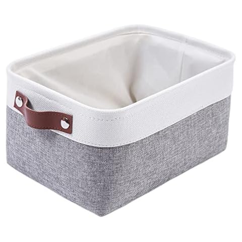 SOCOHOME Small Sizes Storage Baskets, Collapsible Fabric Storage Boxes for underwear, sock, towels (Grey/White, Small) Cover
