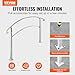 VEVOR Handrail for Outdoor Steps, 3-4 Steps White Arch#1, Adjustable Metal Staircase Railing, Thickened Stair Railings for Porch, Deck