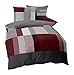 Produktbild Kaeppel Fein Biber Bettwäsche 2 TLG. Damian Rubin Rot Grau Anthrazit Melange, Größe:155x220cm Bettwäsche