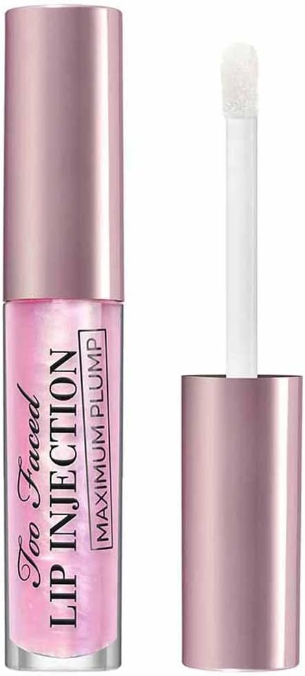 Too Faced Lip Injection Maximum Plump Extra Strength Lip Plumper Gloss | Hydrating, Volumizing, + Plumping, Travel Size, 0.10 Fl Oz, Original
