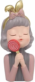 Cabilock Vaso de flores para meninas fofas de resina para suculentas, plantador de cabeça para vaso de flores, vaso de mesa, acessório de mesa, estátua de mesa