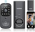 Video Smart Lock with Doorbell, 6 in 1 Keyless Entry Door Lock, Built-in WiFi Camera Deadbolt Lock for Front Door, Fingerprint, Keypad Code, App Control, Voice Control, Auto Lock, IP65, Video Calling