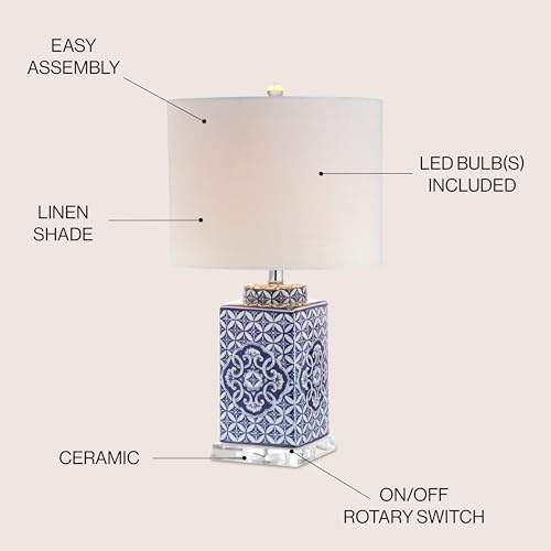 Jonathan Y JYL3006A Choi 23 Inch Chinoiserie Led Table Lamp Traditional Bedside Desk Nightstand Lamp thumb #1