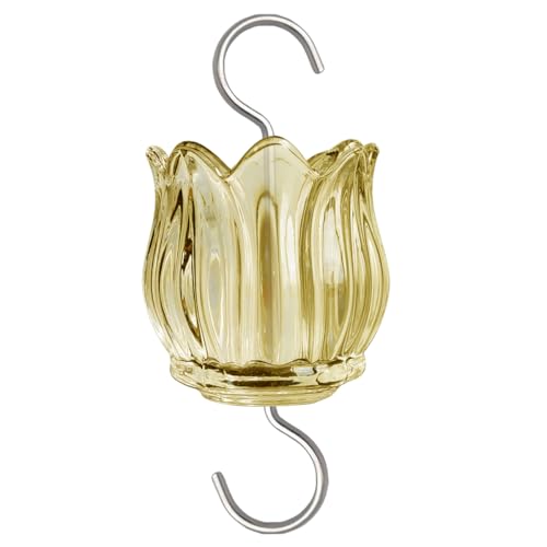 Glass Ant Moat for Hummingbird Feeder - 3 OZ Tulip Insect Guard with Large Capacity (Golden)