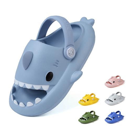 Kids Shark Slides, Shark Slippers for Kids Boys Girls, Cloud Pillow Slides with Thick Sole, Soft, Non-slip