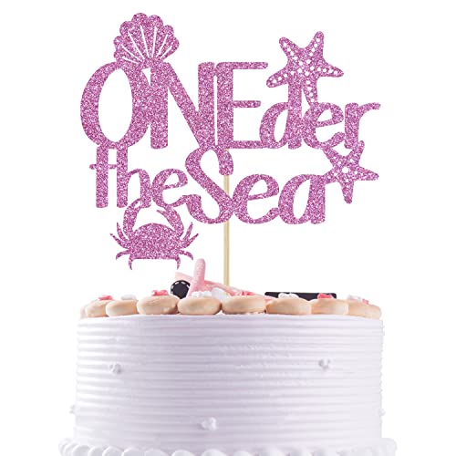 Oneder the Sea Cake Topper Under the Sea Cake Decorations Baby 1st Birthday Decor Mermaid First Birthday Party Supply Pink
