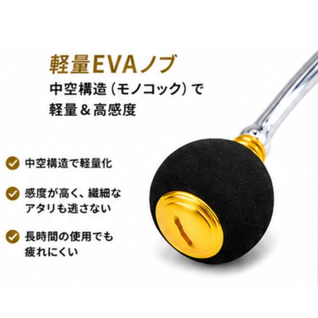 Amazon | ダイワ適合 カスタムハンドル Mサイズ ゴールド 2000～3000番