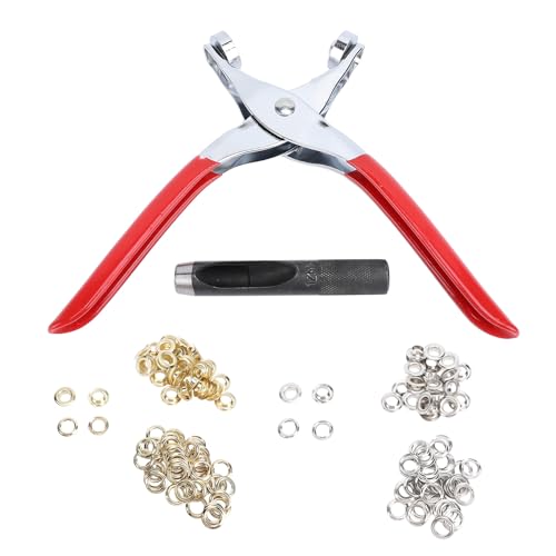 12mm Grommet Tool Kit with Eyelet Pliers and 320pcs Grommets Eyelets Washers, Crafting and Repair Set for Clothing Leather Shoes