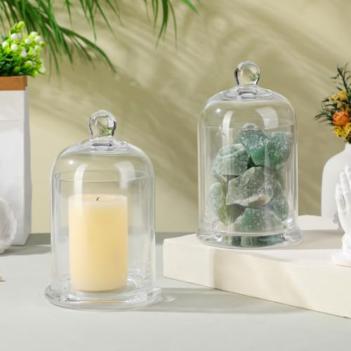 Garneck 2 Sets Home Decor Glass Cloche Candle Holder Bell Jar Simple Candle Cup for Wedding Festive Bar by Garneck - Image 5