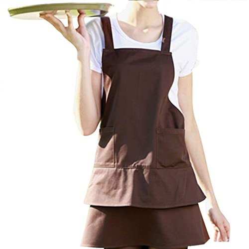 Fartuch Roboczy, Wielofunkcyjny Heavy Duty Woskowane Płótno Wodoodporne Narzędzia Oleszne Narzędzia Fartuch Z Kieszeniem Narzędzi (Color : Brown, Size : XL)