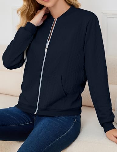 Image of Womens Full Zip Up Cardigan Sweater Casual Solid Long Sleeve Sweatshirt Coat with Pocket