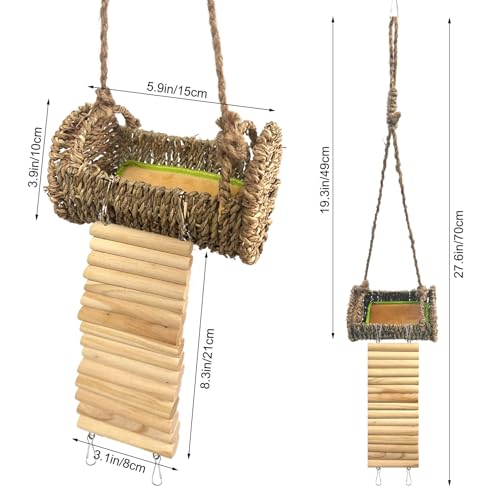 Image of Rainmae Hideout or Climbing Toy for Small Breeds, Wood Pet Activity Structure for Hermit Crab, Hamsters, Rats, Birds, Guinea Pig, Gerbil, Ferret