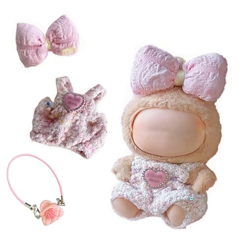 3 Piezas Ropa de muñeca para La-BU-BU, Ropa de Peluche de 17 cm para La-BU, Disfraces para muñecas Labu, Traje de Peluche de 17 cm pupu