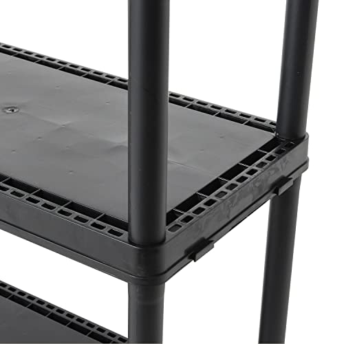 Gracious Living 3 Shelf Fixed Height Solid Light Duty Storage Unit 12 X 24 X 33 Organizer System For Home, Garage, Basement, And Laundry, Black #TOP6