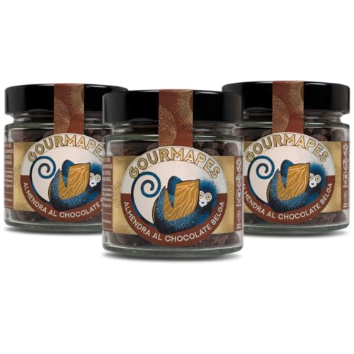 Pack Almendras Gourmet | 3x Almendras al Chocolate Belga (90gr) | Sin Gluten | Sin Aceite de Palma | Snack Premium | Origen España