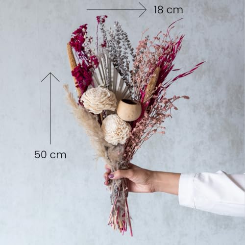 Image of Natural Dried Flower for Vase Blush Breeze Bunch | Eco-Friendly Flowers for Home Decoration, Office, Bedroom, Table Decor and Art Craft Items Corner (Without Vase Pot)