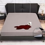 Mecerock 6 Colors Grey Twin Size Waterproof Mattress Protector Washable Mattress Cover Fitted to 18' Deep