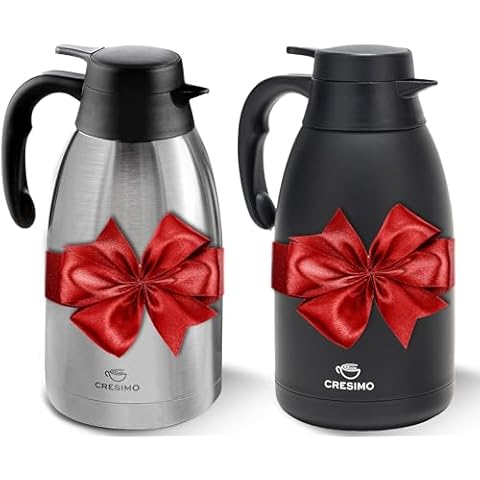 68oz Thermal Coffee Carafe Bundle - 12 Hours Coffee Dispenser, Insulated Stainless Steel Hot Chocolate Dispenser for Parties - Coffee Carafes For Keeping Hot Beverage Dispenser, Coffee Dispenser & Tea Cover