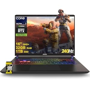 msi Vector 16 HX AI Gaming Laptop 16″ QHD+ IPS 240Hz Intel 20-core Ultra 7 255HX (>i9-14900HX) 32GB DDR5 1TB SSD GeForce RTX 5070 Ti RGB Backlit Thunderbolt5 Win11 ICP Hub w/Copilot AI PC
