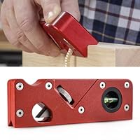 Boaby Industrieller Multifunktionshobel Holzbearbeitungshobel, 45-Grad Fasenhobel 1/8 3/16 1/4 Radius Konturen Kantenhobel Manuelle Fasenhobelmaschine Mit 2 Wasserwaagen, Für Holzarbeiter (Rot)