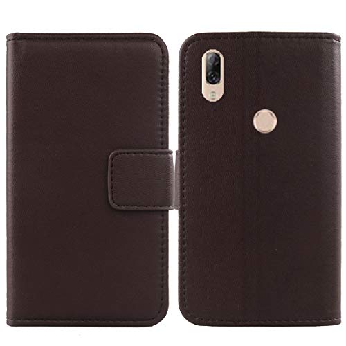 Gukas Design Genuino Cuero Case para Lenovo K5 Pro 5.99' Flip Billetera Funda Carcasa De Lujo Autentico Ranuras Tarjetas Piel Premium Cover (Marron Oscuro)