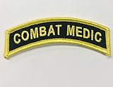 Bayonet Design - Combat Veterans Motorcycle Association: Combat Medic Tab - 3 1/2' X 1' Wax Backed with merrowed Edge tab - Corpsman - Army Doc - US Army - Veteran Patch