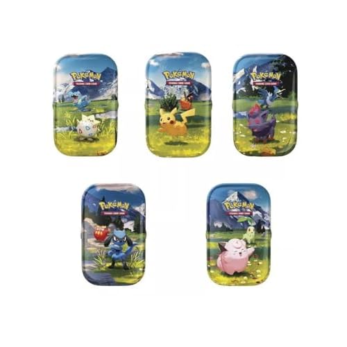 PoKéMoN Mini Tin Bundle, 50 verschiedene Karten, 1 zufällig ausgewählte, extrem seltene Spielmünze