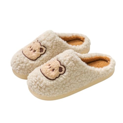 Cozy Bear Slippers Comfy Autumn Winter Slippers, Fuzzy Plush Winter Indoor Outdoor Cartoon