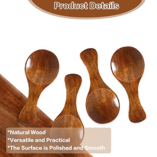 6 Pcs Small Wooden Spoons 3.15 Inch Honey Spoons