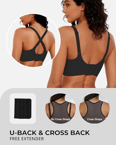 Image of Gailife Womens Jelly Comfortable Bras for Women No Underwire Supportive Bra | Wireless Bra Seamless Bralette Push Up,Soft Tshirt Bras,Mesh V /V Neck,U-back /X-back,Breathable Semi-fixed Pads,Bra Extender