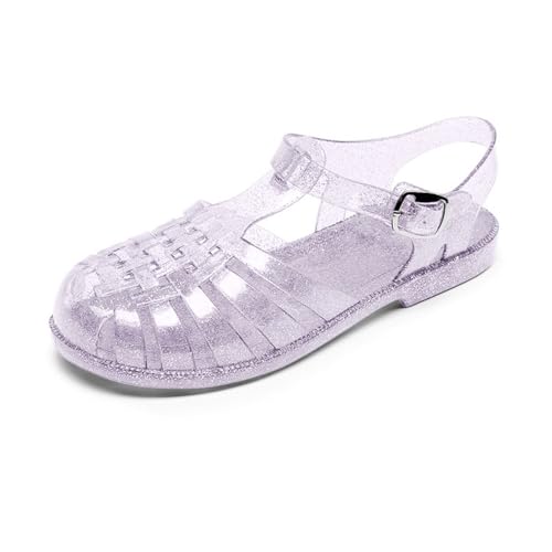 Sandalias de verano para mujer sandalias de gelatina para mujer de plástico transparente zapatos de verano color sólido zapatos de plástico y cristal para la playa al aire libre