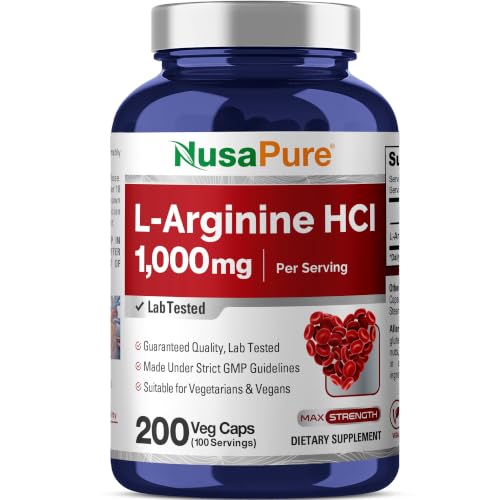L-Arginine HCI, Non-GMO, Vegan, 1000mg, 200 Veg Capsules - 100 Servings
