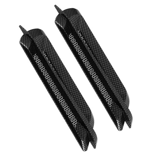 Abaodam Carbon Fiber Texture Car Hood Vent Mesh Trim Pair Plastic Side Vent Decals Bonnet Air Intake Cover for Suv Sedan Truck Exterior Hood Scoop Decoration