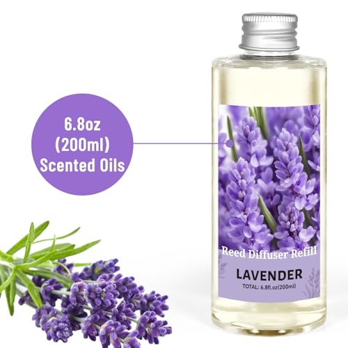 Image of STRN Lavender Essential Oil Reed Diffuser Refill 200ml Long-Lasting Aromatherapy, Natural Fragrance Liquid with Eco-Friendly Bottle for Home, Bedroom, Spa