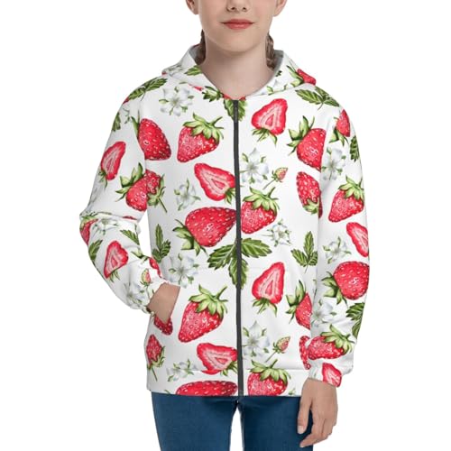 Strawberry1 Kid Hoodies Boys Zip Up Sweatshirts Girls Pullover with Pocket3