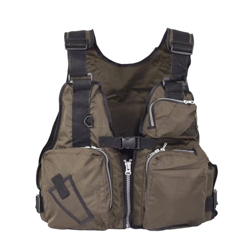 Buoyancy Control Swim Safety Vest, Fishing Gear with Zippered Pockets, for Kayaking, Boating, Paddle Board & Water Sports Activities(Green)