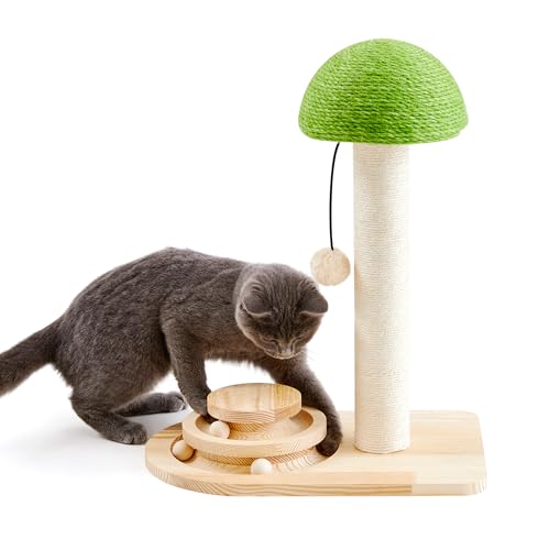 Rascador para gatos con diseño de hongo 20 pulgadas beige miniatura 1