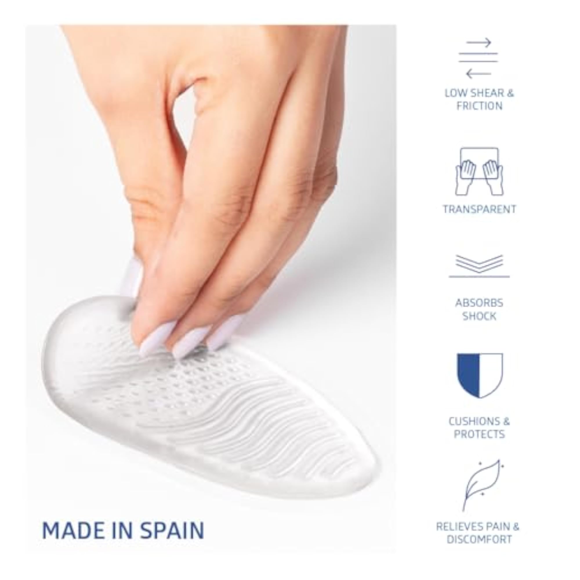 Adhesive Forefoot Pad Transparent Gel Cushion Non-Slip Protector