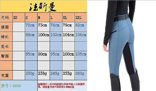 Women's Horse Riding Pants Stitching High Waisted Pants Knee-Patch Schooling Tights Full-Seat Equestrian Breeches4