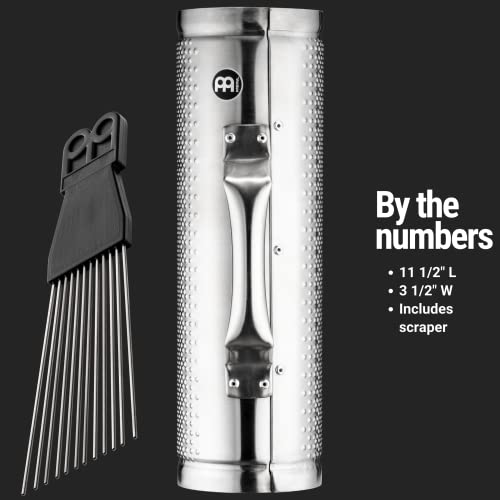 Meinl Percussion Metal Guiro/Merengue Güira With Scraper — Not Made In China — Brushed Steel, 2-Year Warranty (Mgu2) #TOP4