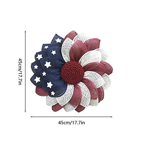 July 4Th Patriotic American Flag Wreath 2022 Burlap United States Independence Day Simulation T Ulip Hanging Garland For Front Door Window Wall Art Decorations Party Favors Home Office School Decor #TOP5