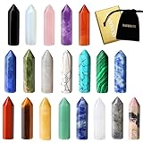 XIANNVXI 20 Pcs Healing Crystals Set Crystals Gemstones Wands Bulk Crystal Gifts Reiki Polished Stones Crystal Points Assorted Crystals for Beginners Collection