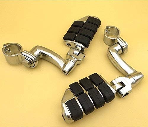 XKH- Chrome Large Footpegs Mounting Kit Compatible with GoldWing VTX1300 Shadow Valkyrie Triumph Road Glide Ultra FLTRU Equipped with 1 inch (1") 25mm Front Engine Guard Frame Tube [B01AVH1QSQ] - Thumbnail 5