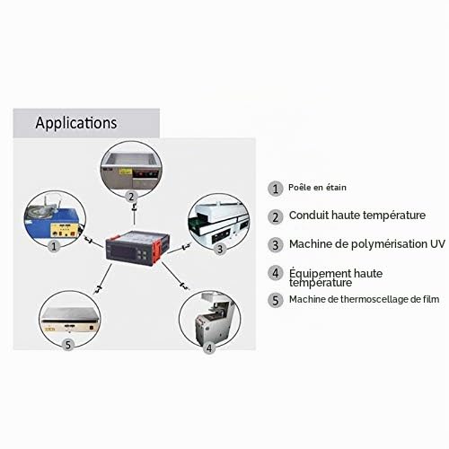 Wanjorlay ContrôLeur de TempéRature NuméRique -99-400 DegréS PT100 M8 Sonde Thermocouple Capteur Thermostat IntéGré 220 V Interrupteur – vue 2