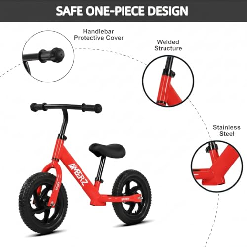Image of Pedal-Free Learning Balance Bike for Kids | Adjustable Seat & Handle | Anti-Puncture EVA Wheels | Lightweight 12 inch Design Suitable for Girls and Boys 2-5 Years (Max Weight Capacity 30 Kg)